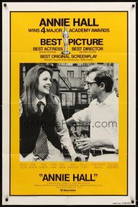 4c045 ANNIE HALL int'l 1sh '77 Woody Allen & Diane Keaton in New York City!