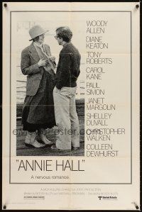 4c044 ANNIE HALL 1sh '77 full-length Woody Allen & Diane Keaton in a nervous romance!