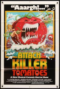 4c054 ATTACK OF THE KILLER TOMATOES 1sh '79 wacky monster artwork by David Weisman!