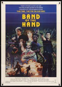 4c065 BAND OF THE HAND int'l 1sh '86 Paul Michael Glaser, completely different art by Konkoly!