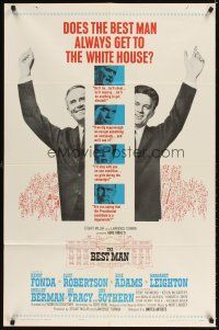 4c081 BEST MAN 1sh '64 Henry Fonda & Gore Vidal running for President of the United States!