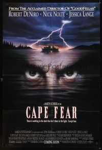 4c140 CAPE FEAR advance 1sh '91 great close-up of Robert De Niro's eyes, Martin Scorsese!