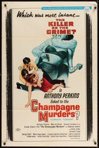4c151 CHAMPAGNE MURDERS 1sh '67 Claude Chabrol's Le Scandale, Anthony Perkins & sexy Furneaux