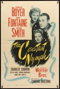 4c193 CONSTANT NYMPH 1sh '43 Joan Fontaine, Charles Boyer, sexy Alexis Smith!