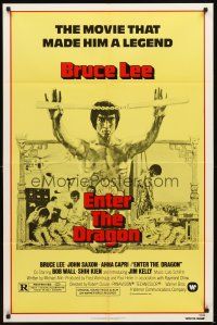 4c275 ENTER THE DRAGON 1sh R79 Bruce Lee kung fu classic, the movie that made him a legend!