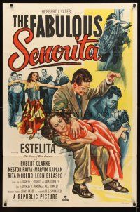 4c287 FABULOUS SENORITA 1sh '52 art of Robert Clarke spanking Estelita Rodriguez!