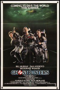 4c361 GHOSTBUSTERS advance 1sh '84 Bill Murray, Aykroyd, Ramis, Coming to Save The World!