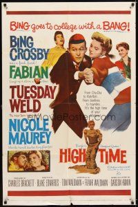 4c427 HIGH TIME 1sh '60 Blake Edwards directed, Bing Crosby, Fabian, sexy young Tuesday Weld!