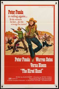 4c428 HIRED HAND 1sh '71 Peter Fonda directs & stars, Warren Oates, riding for revenge!