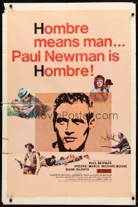 4c434 HOMBRE 1sh '66 Paul Newman, Martin Ritt, Fredric March, it means man!