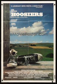 4c439 HOOSIERS 1sh '86 best basketball movie ever, Gene Hackman, Dennis Hopper!