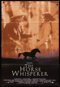4c441 HORSE WHISPERER int'l DS 1sh '98 star & director Robert Redford, cool running horse image!