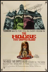 4c450 HOUSE THAT DRIPPED BLOOD int'l 1sh '71 Christopher Lee, Vampires! Voodoo! Vixens! Victims!