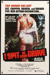 4c463 I SPIT ON YOUR GRAVE 1sh '78 classic image of woman who tortured 5 men beyond recognition!