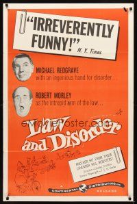 4c536 LAW & DISORDER 1sh '58 Michael Redgrave, Robert Morley, English comedy!