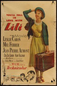 4c554 LILI 1sh '52 you'll fall in love with sexy young Leslie Caron, full-length art!