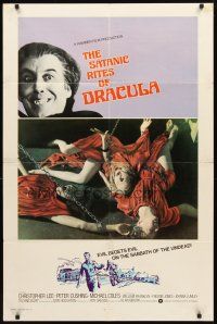 4c771 SATANIC RITES OF DRACULA int'l 1sh '73 Christopher Lee as Count Dracula & his vampire brides!
