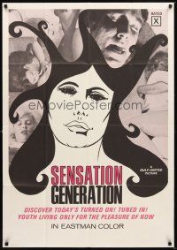 4c785 SENSATION GENERATION 1sh '69 youth living only for the pleasure of now!