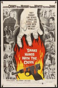 4c794 SHAKE HANDS WITH THE DEVIL 1sh '59 James Cagney, Don Murray, Dana Wynter, sexy Glynis Johns!