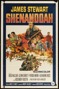 4c797 SHENANDOAH 1sh '65 James Stewart, cool Civil War montage artwork!