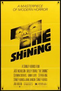 4c801 SHINING 1sh '80 Stephen King & Stanley Kubrick horror masterpiece, crazy Jack Nicholson!