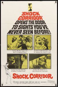 4c802 SHOCK CORRIDOR 1sh '63 Sam Fuller's masterpiece that exposed psychiatric treatment!