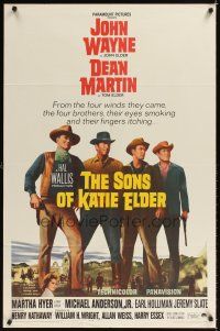 4c819 SONS OF KATIE ELDER 1sh '65 Martha Hyer, great line up of John Wayne, Dean Martin & more!