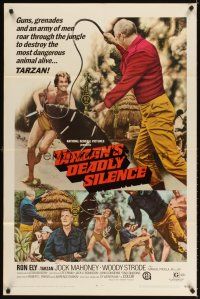 4c879 TARZAN'S DEADLY SILENCE 1sh '70 Jock Mahoney hunts Ron Ely, the most dangerous animal alive