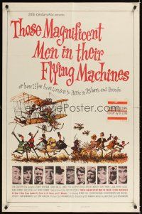 4c906 THOSE MAGNIFICENT MEN IN THEIR FLYING MACHINES 1sh '65 great wacky art of early airplane!