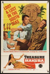 4c932 TREASURE OF MAKUBA 1sh '67 Cameron Mitchell, loot & lust in the South Seas!