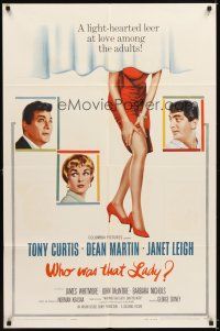 4c972 WHO WAS THAT LADY 1sh '60 Tony Curtis, sexy Janet Leigh & Dean Martin!