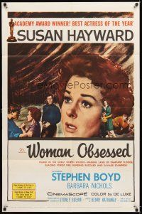 4c987 WOMAN OBSESSED 1sh '59 Best Actress Academy Award Winner Susan Hayward, Stephen Boyd