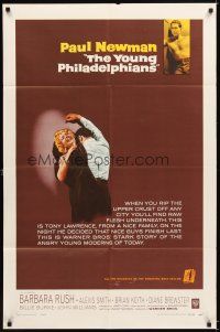 4c997 YOUNG PHILADELPHIANS 1sh '59 rich lawyer Paul Newman defends friend from murder charges!