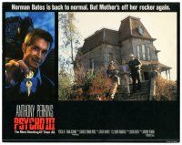 4d721 PSYCHO III English LC '86 Anthony Perkins as Norman Bates led by police from classic house!