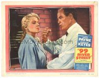 4d197 99 RIVER STREET LC #4 '53 Jack Lambert about to slap sexy double-crossing Peggie Castle!