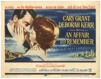 4d009 AFFAIR TO REMEMBER TC '57 romantic close-up art of Cary Grant about to kiss Deborah Kerr!