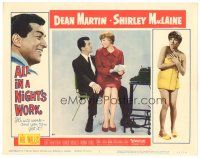 4d220 ALL IN A NIGHT'S WORK LC #2 '61 Shirley MacLaine sits on Dean Martin's lap by typewriter!