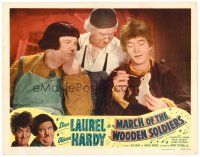 4d236 BABES IN TOYLAND LC R50 Oliver Hardy & Stan Laurel painting, March of the Wooden Soldiers!