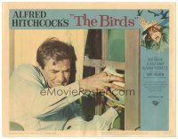 4d256 BIRDS LC #6 '63 Hitchcock, close up of Rod Taylor trying to keep them from coming in window!