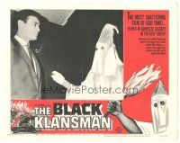 4d258 BLACK KLANSMAN LC #8 '66 Ted V. Mikels, close up of hooded man in Ku Klux Klan outfit!