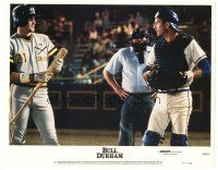 4d285 BULL DURHAM LC #5 '88 great close up of baseball catcher Kevin Costner by umpire!