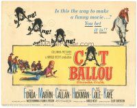 4d025 CAT BALLOU TC '65 classic sexy cowgirl Jane Fonda, Lee Marvin, great artwork!