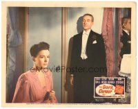 4d339 DARK CORNER LC '46 standing Clifton Webb in tuxedo looks down at pretty Cathy Downs!