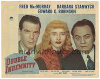 4d367 DOUBLE INDEMNITY LC #1 '44 Billy Wilder, Barbara Stanwyck, Fred MacMurray, Edward G Robinson