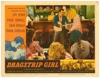 4d370 DRAGSTRIP GIRL LC #7 '57 wacky image of guys pretending to play rock & roll at diner!
