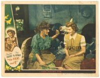 4d377 EGG & I LC #3 '47 c/u of Claudette Colbert smiling at Majorie Main as Ma Kettle!