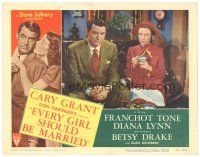 4d384 EVERY GIRL SHOULD BE MARRIED LC #4 '48 c/u of Cary Grant & pretty Diana Lynn on couch!