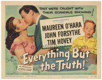 4d040 EVERYTHING BUT THE TRUTH TC '56 sexy Maureen O'Hara got caught with her scandals showing!