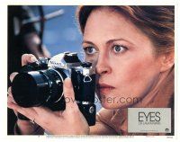 4d386 EYES OF LAURA MARS LC #8 '78 best close up of psychic Faye Dunaway with cool Nikon camera!