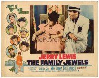 4d391 FAMILY JEWELS LC #1 '65 wacky c/u of Jerry Lewis & young Donna Butterworth with cigars!